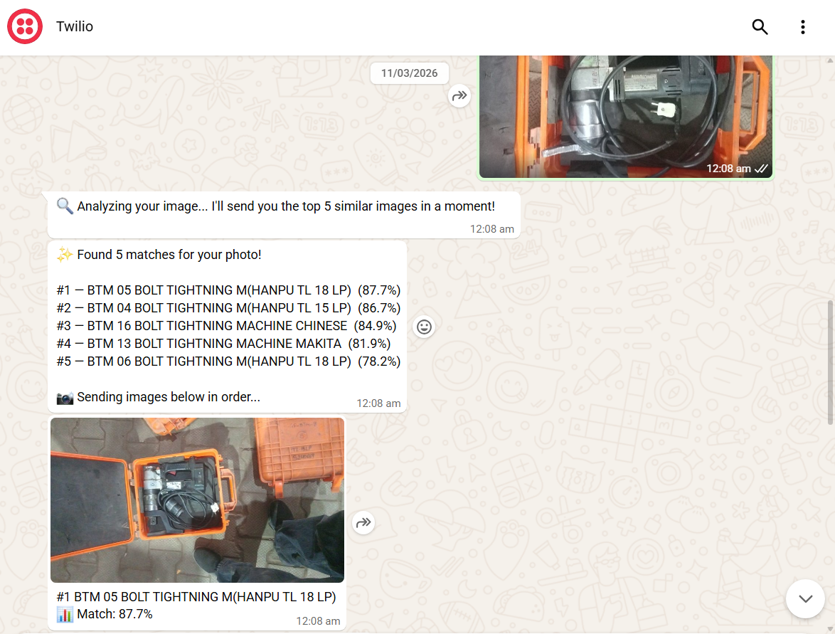 WhatsApp AI Product Search Bot screenshot